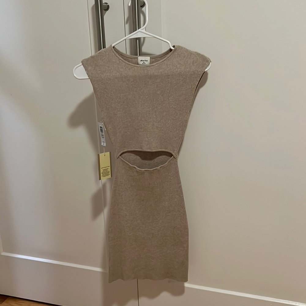 Wilfred Free Cut-Out Knit Mini Dress. Aritzia. Size 2xs. Brand new with tags
